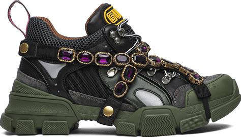 neon green sneakers gucci|Gucci flashtrek sneakers with crystals.